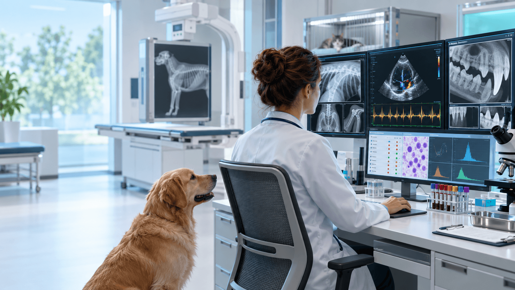 Veteriner DICOM, ultrason, dental görüntüleme ve laboratuvar çalışma alanı