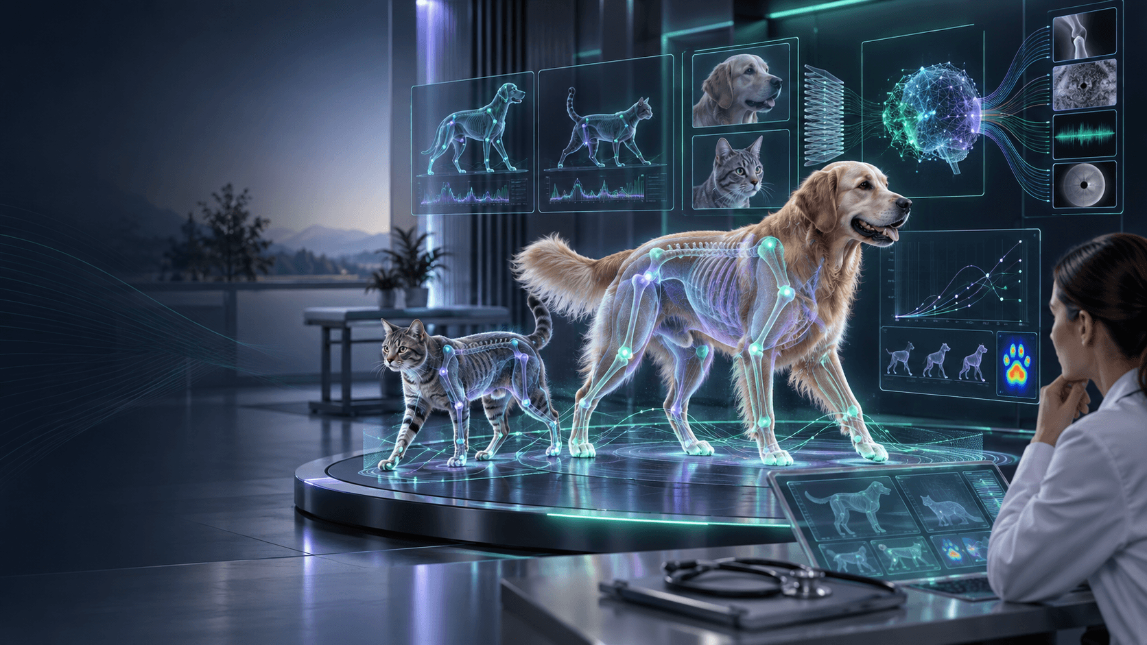 Veteriner yapay zekâ, 3D anatomik mesh ve hareket analizi görselleştirmesi